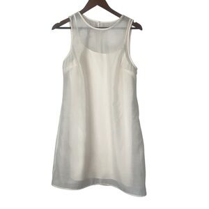 Women's A New Day Cream Sleeveless Semi Sheer Dress with Slip